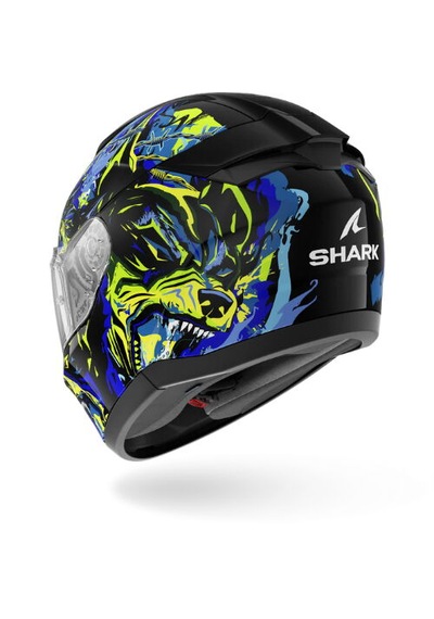 Shark Rıdıll 2 Ragıng Beast Kapalı Kask Siyah Sarı Mavi