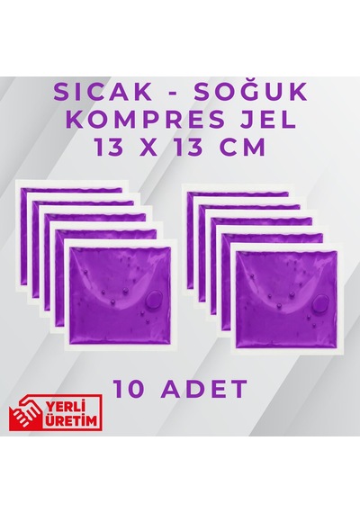 Mor 13x13 Cm 10 Adet Soğuk Kompres Jel Buz Aküsü Soğuk Zincir Buz Jeli Buz Torbası Strafor Kutu İçi Jel