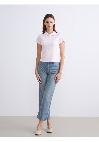 Lcw Everyday Pembe Polo Yaka Kadın Tişört