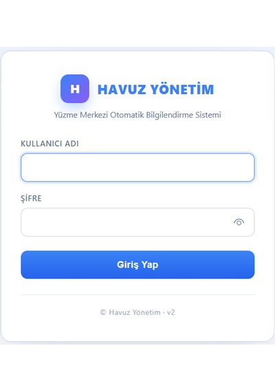 Mesajcı Havuz & Yüzme Merkezi Otomatik Bildirim Modülü