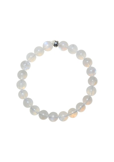 Ay Taşı Bileklik Doğaltaş 8mm Unisex Aaa Kalite Beyaz 21cm Yuvarlak Kesim Sezgi Taşı