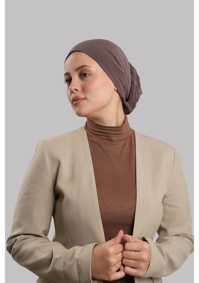 Hürrem Bone Vizon Versa Kuyruklu Pratik Tesettür Bone Sandy Büzgülü 2515 10