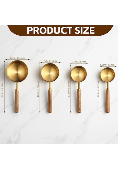 4'lü Büyük Boy Ölçü Kabı Seti, Paslanmaz Çelik Yapı, Ahşap Saplı Gold Hazneli Tasarım, 60 Ml 80 Ml 125 Ml 250 Ml Ölçüler, Ev Ofis Restoran İçin Kullanıma Uygun Pratik Ölçü Kaşığı Seti Çok Renkli 4'lü Büyük Boy Ölçü Kabı Seti, Paslanmaz Çelik Yapı, Ahşap Saplı Gold Hazneli Tasarım, 60 Ml 80 Ml 125 Ml 250 Ml Ölçüler, Ev Ofis Restoran İçin Kullanıma Uygun Pratik Ölçü Kaşığı Seti Çok Renkli