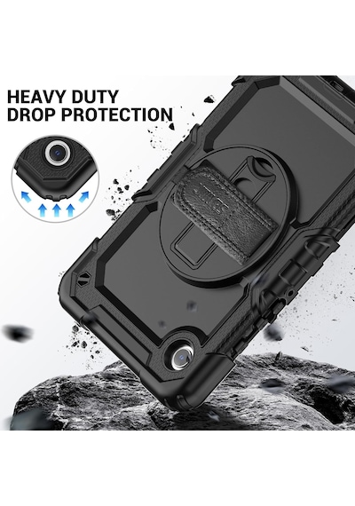 Samsung Galaxy Uyumlu Tab A9 8.7 İnç Sm-x110 Kılıf Askılı Zırh Tank