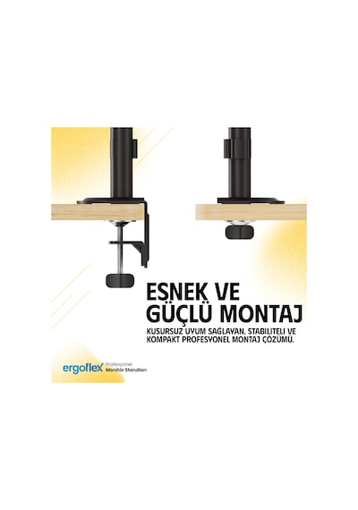 Ergoflex S10 Siyah 22-40inch Amortisörlü 12 Kg Monitör Standı 2026 Versiyon