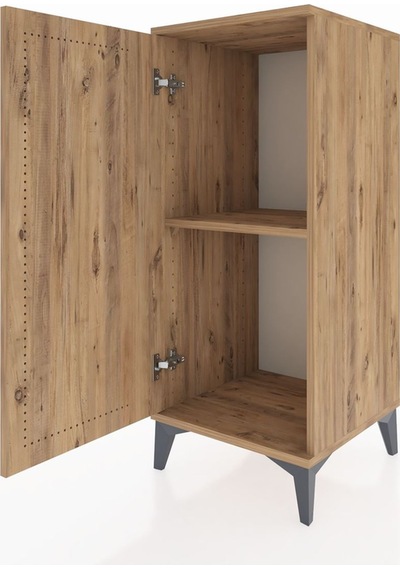 Hyperion Komodin Tek Raflı Tek Kapaklı 44x44x106 Çam-çam Çam