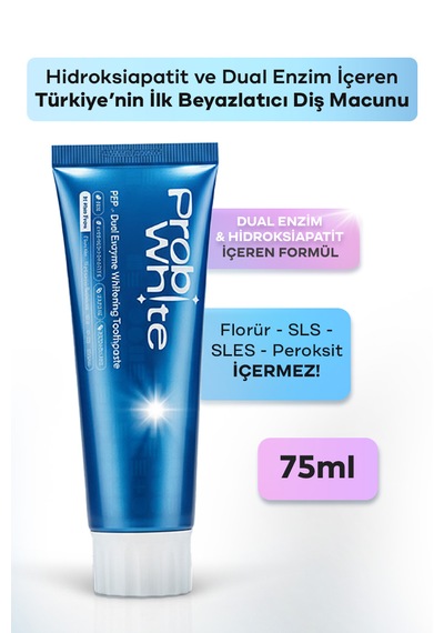 Probiwhite Beyazlatıcı Diş Macunu-pap Teknolojili,mikro Hidroksiapatit+enzim ,vegan Beyazlatma