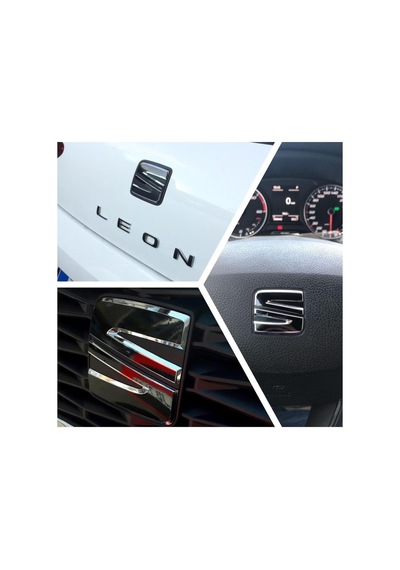 Seat Leon İle Uyumlu Mk3 Amblem Kaplama Sticker Set 2013 2016 Makyajsız, Fırçalanmış Sarı