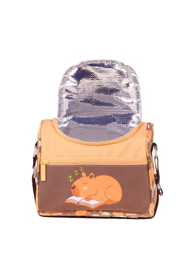 Kaukko Kids Erkek Çocuk Clever Baskılı Isı Yalıtımlı Okul Beslenme Çantası Kahverengi - L5385