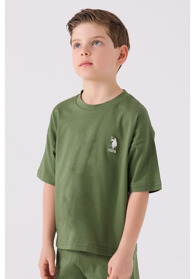 U.S. Polo Assn. Erkek Çocuk Avcı Yeşili Bermuda Takımı 5274-43663 Haki