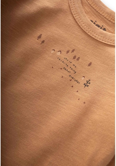 Cigit Baskılı Mevsimlik T-shırt 0-4 Yaş Camel Camel