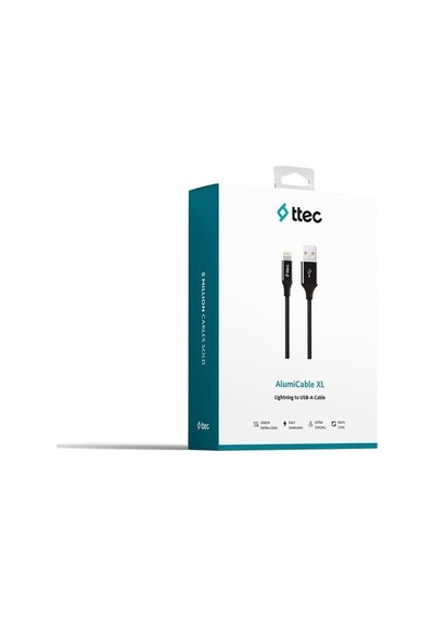 Alumicable Xl Lightning Şarj Ve Data Kablosu, Siyah, 2 M Diğer