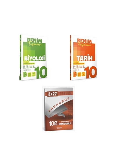 2027 Benim Hocam 10. Sınıf Benim Fasikülüm Biyoloji + Tarih Soru + Anla Kazan Paragraf Deneme 3'lü Set