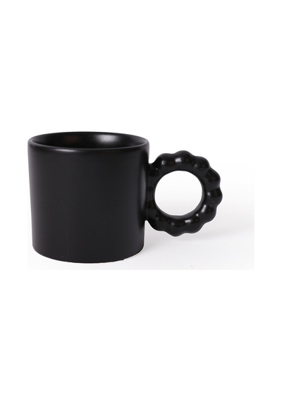 Keramika Mat Siyah İnci Kupa 8 Cm 2 Adet 956