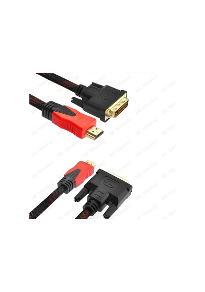 Hdmi To Dvi Çift Filtreli Örgülü 1.4 Metre Görüntü Kablosu