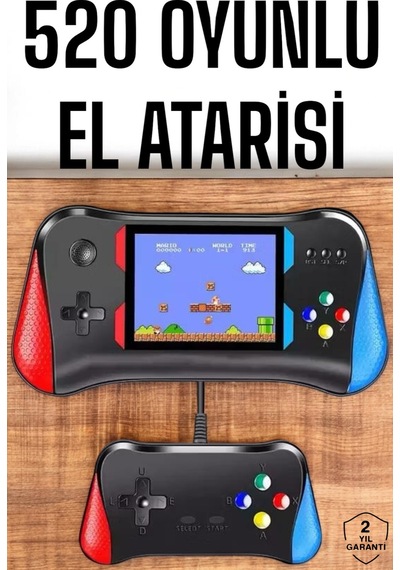 Gamepad Joystick 500 Oyunlu Retro Oyun Konsolu Tv Bağlantı Özellikli 2 Kişilik Destekli