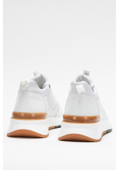 Marcomen Erkek Kalın Taban Bağcıklı Sneaker Gerçek Deri Mc 21323 Beyaz Beyaz