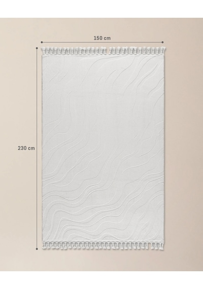 Madame Coco Pluie Rölyef Halı - Beyaz - 150x230 Cm 8684427178447 Beyaz 150 X 230 Beyaz