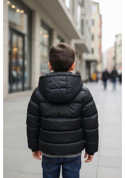 Benitto Kids Erkek Bebek Şişme Mont 51374 Siyah