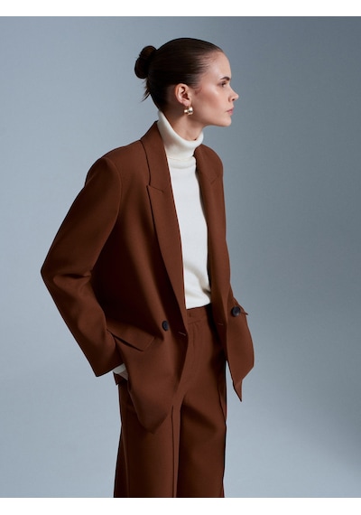 Dilvin 60767 Blazer Ceket-kiremit Kiremit