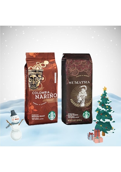 Starbucks Yılbaşı Paketi Çekirdek Kahve Sumatra Ve Colombia Narino 250 G