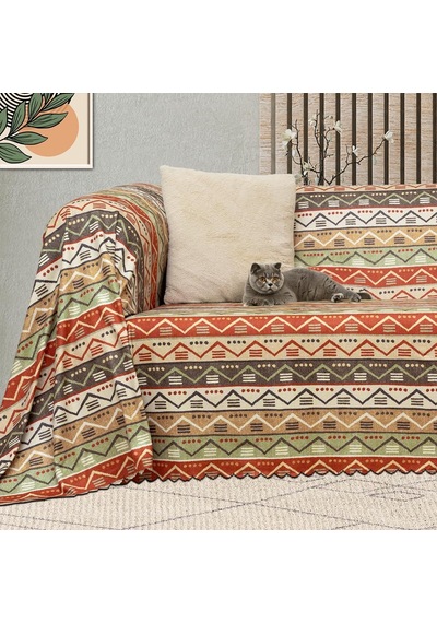 Latuda Concept Softmicro Boho Etnik Desenli Mikrofiber Koltuk Örtüsü Ve Tv Battaniyesi, Koltuk Şalı, Kaymaz 130x180 Diğer
