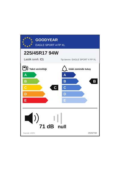 Goodyear  225/45 R17 94W XL Eagle Sport 4 Fp Dört Mevsim Lastiği 2026