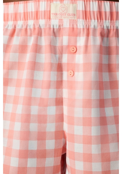Penti Pembe Cozy Club Gingham Pamuklu Şort Pijama Altı