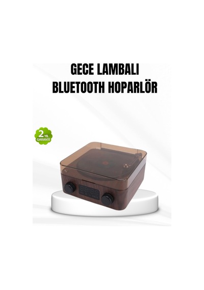 Bluetooth Hoparlörlü Gece Lambası Dijital Saat Ve Ambiyans Işığı Çok Amaçlı Sarı