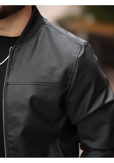 Yeni Sezon Kolej Bomber Süet Ceket Siyah Carbon