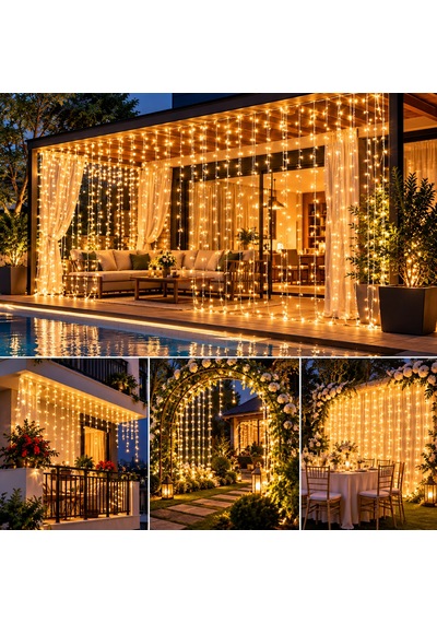 Ack Flashlı Led Perde Yılbaşı Süsü Dış Mekan Lüks Seri 200cm 200cm 65w3000k As90-00300f