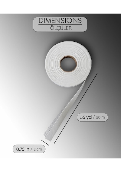 Modern Teknik Tekstil Paça Telası 2 Cm X 50 M - Çift Taraflı Yapışkan Tela - Şerit Tela - Ütü İle Yapıştırı Diğer