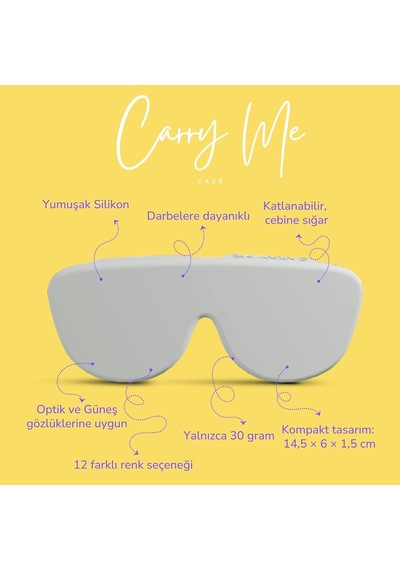 Carry Me Case Katlanabilir Silikon Gözlük Kılıfı Gri Diğer