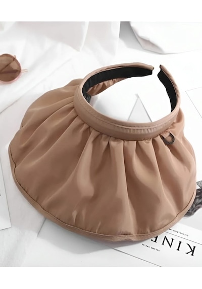 Tezzgelsin Kadın Geniş Siperli Uv Korumalı Vizör Şapka Camel