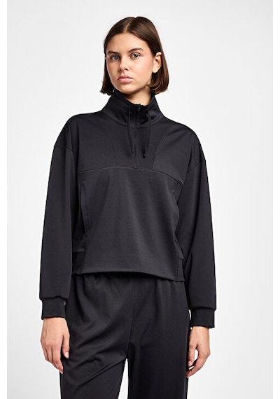 Lescon Kadın Antrenman Yarım Fermuarlı Sweatshirt 25b-2052 Siyah