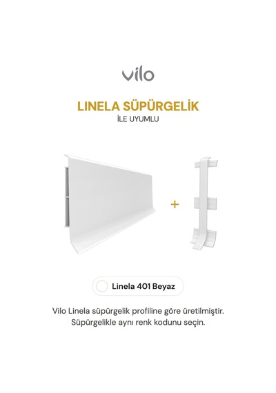 Vilo Süpürgelik Birleştirme Aparatı 2 Adet Linela 401 Beyaz Uyumlu