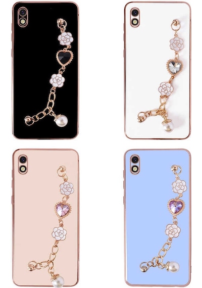 Redmi 9a Kılıf El Tutamaçlı Kamera Korumalı Klfs Taka Silikon Kapak - Pembe Pembe