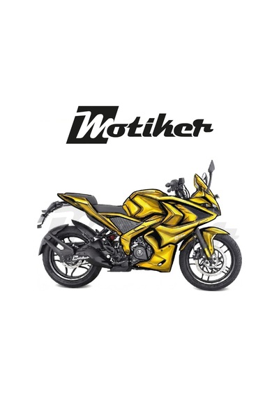 Bajaj Pulsar Rs200 Airbrush Sarı Tasarım Kaplama Sticker Etiket M