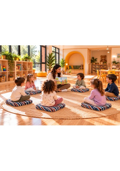 40x40x5 Cm Kare Minder - Sandalye Minderi - Kreş Anaokulu Oyun Aktivite Minderi - Bahçe Dekor Minderi Çok Renkli