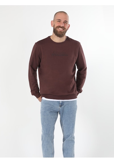Colin's Regular Fit Baskılı Mor Erkek Sweatshirt CL1060129_Q1.V2_PLM Mor