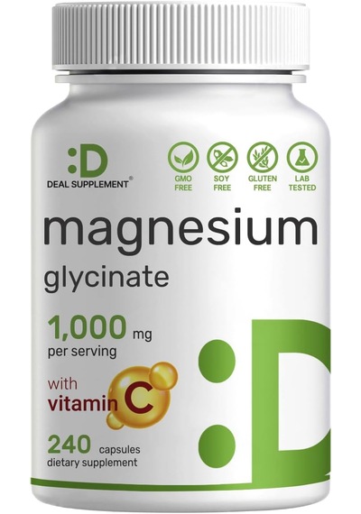 Deal Supplement Magnesium Magnezyum Glycinate 1,000mg Plus Vitam