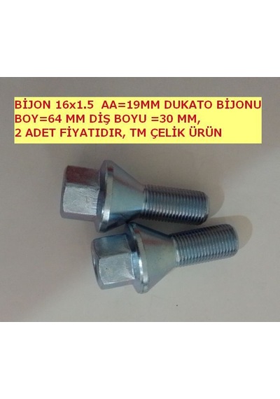 Dukato Araçlar için Bijon Takımı M16x1.5x64 - Aa=21mm Dış=30mm