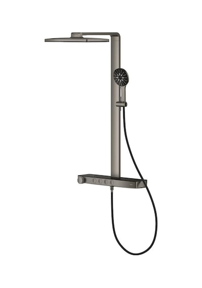 Grohe Rainshower Aqua Pure Duvara Monte Termostatik Bataryalı Duş Sistemi Br.hard Graphite 100961al00 Metalik
