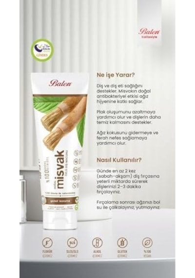 Doğal Misvak Özlü Diş Macunu 100 Ml