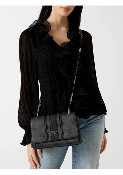 Guess Noelle Iı Dönüştürülebilir Kapaklı Çapraz Askılı Kadın Antrasit Omuz Çantası Hwss9672210-clo
