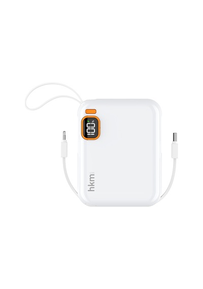 Power Duo 10.000 Mah 20W Pd 20W Hızlı Şarj Destekli Type-C Ve Lightning Kablolu Powerbank Beyaz