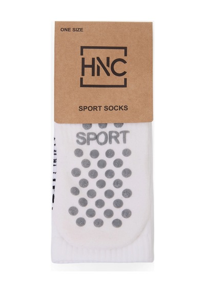 Hnc Sport 2'li Beyaz Kaydırmaz Silikonlu Taban Nefes Alan Premium Futbol Fitness Koşu Sporcu Çorap