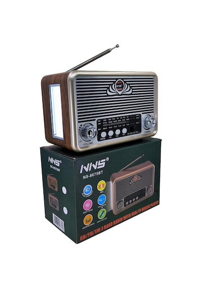 Hedyex Ns-6675bt Retro Nostaljik Radyo Bluetooth Usb/tf/fm Yandan Fenerli Usb-c Şarjlı Müzik Kutusu