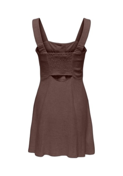 Only Onlsıesta Lınen Bl Short Strap Dress Pnt Kadın Kahverengi Elbise - 15370390