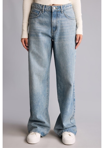 Defacto Yüksek Bel 90s Wide Leg Jean Pantolon H6947ax26aunm39 Mavi-nm39